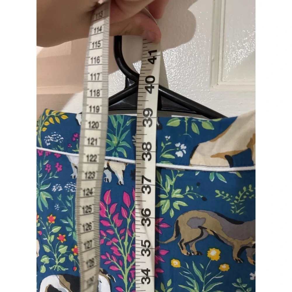 Printfresh Good Dog Organic Cotton Sleep Shirt Teal Blue Floral Nightgown XL NEW - Picture 7 of 7